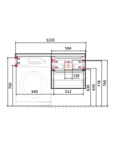 Столешница под раковину Jorno Wood 122 Wood.06.122/LW Светлое дерево