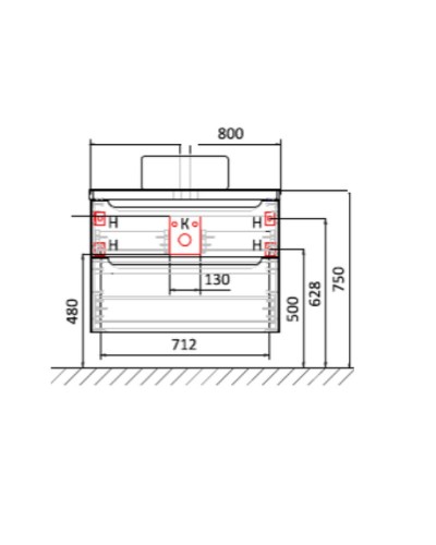 Столешница под раковину Jorno Wood 80 Wood.06.80/DW Темное дерево