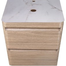 Столешница под раковину Style Line Атлантика 60 ID01 СС-00002233 Белая глянцевая мраморная