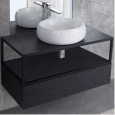 Столешница под раковину Cezares Cadro 120 CADRO-120-HPL-NRM Черная матовая