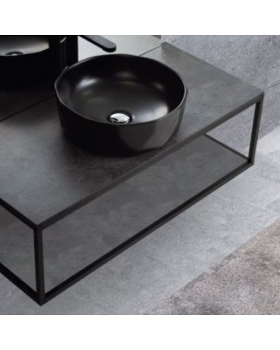 Столешница под раковину Cezares Cadro 120 CADRO-120-HPL-NRM Черная матовая