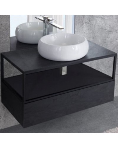 Столешница под раковину Cezares Cadro 80 CADRO-80-HPL-NRM Черная матовая