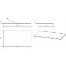 Столешница под раковину Cersanit Moduo 80 SB-BL-MOD80 Дуб