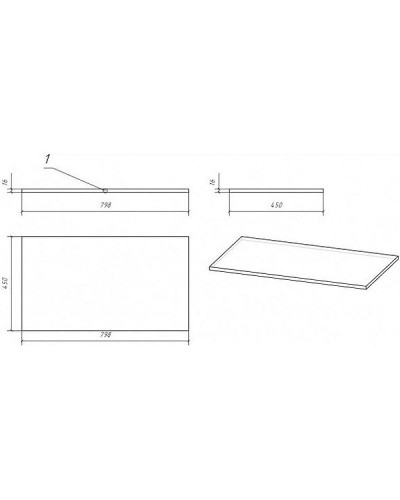 Столешница под раковину Cersanit Moduo 80 SB-BL-MOD80 Дуб