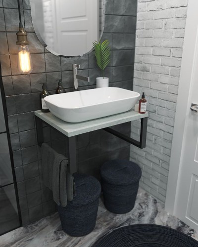 Столешница под раковину 1MarKa Grunge Loft 60 Ц0000001586 Бетон светлый