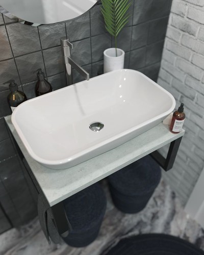 Столешница под раковину 1MarKa Grunge Loft 60 Ц0000001586 Бетон светлый