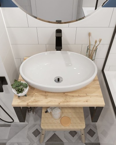 Столешница под раковину 1MarKa Grunge Loft 60 Ц0000001584 Дуб вотан