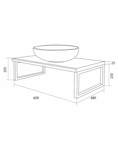 Столешница под раковину 1MarKa Grunge Loft 60 Ц0000001583 Дуб намибия