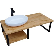 Столешница под раковину 1MarKa Grunge Loft 120 Ц0000004100 над стиральной машиной Дуб вотан