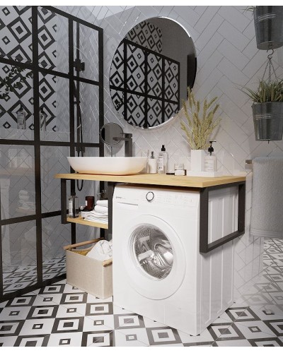 Столешница под раковину 1MarKa Grunge Loft 120 Ц0000004100 над стиральной машиной Дуб вотан