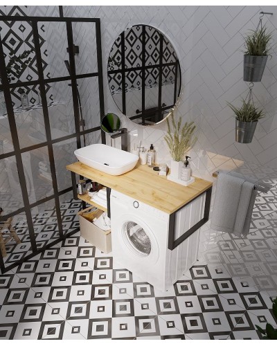 Столешница под раковину 1MarKa Grunge Loft 120 Ц0000004100 над стиральной машиной Дуб вотан