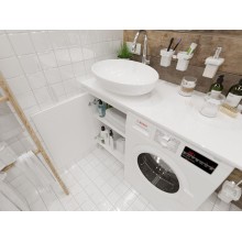 Столешница под раковину 1MarKa Wash 110 Ц0000004097 над стиральной машиной Белый глянец