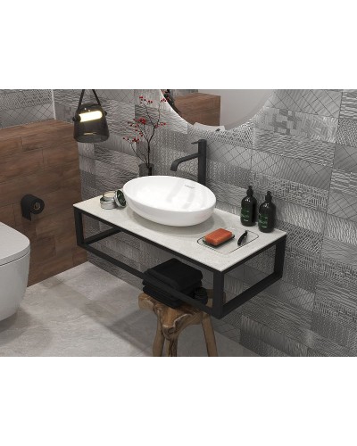 Столешница под раковину 1MarKa Loft 90 Ц0000008736 Светло-серый МА01 Nat