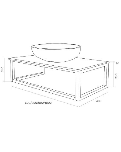 Столешница под раковину 1MarKa Loft 90 Ц0000008736 Светло-серый МА01 Nat