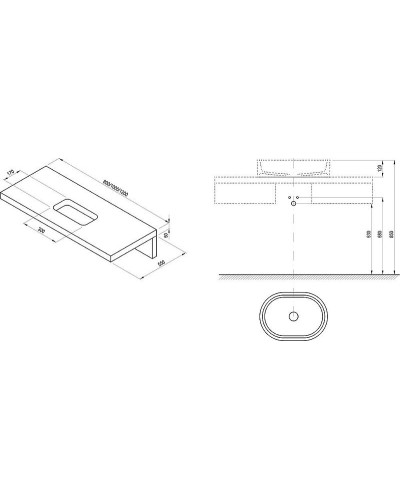 Столешница под раковину Ravak Formy L 100 X000000834 Дуб