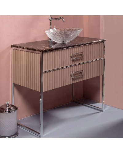 Столешница под раковину Boheme Armadi Art NeoArt 101 857-101-ED LV204 Коричневый мрамор