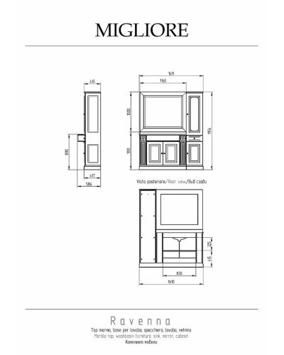 Столешница под раковину Migliore Ravenna 119 R 27080 Daino Reale