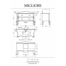 Столешница под раковину Migliore Virginia 139 28421 Bianco Cristallino