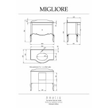 Столешница под раковину Migliore Amelia 100 27775 Bianco Cristallino