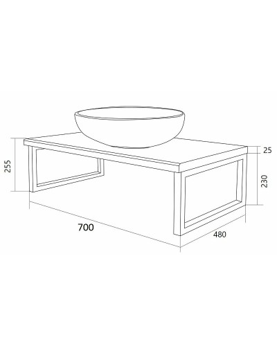 Столешница под раковину 1MarKa Grunge Loft 70 Ц0000015934 Бетон светлый