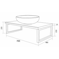 Столешница под раковину 1MarKa Grunge Loft 70 Ц0000015936 Дуб Вотан