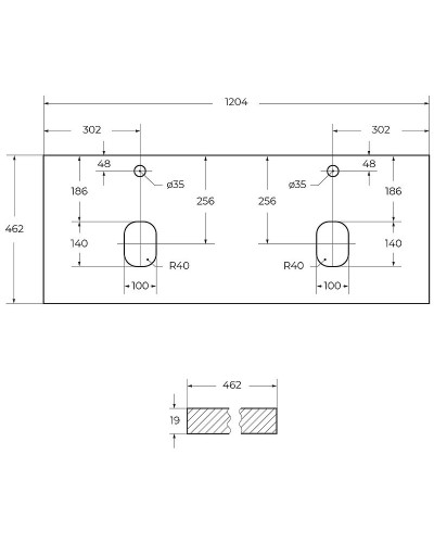 Столешница под раковину BelBagno 120 EK-120-2-BO Bianco Opaco