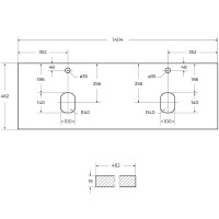 Столешница под раковину BelBagno 140 EK-140-2-BO Bianco Opaco