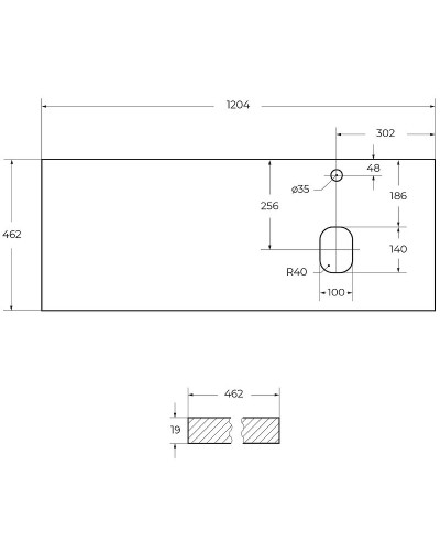 Столешница под раковину BelBagno 120 EK-120-AS-BL-R Bianco Lucido