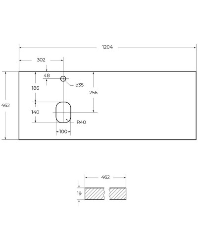 Столешница под раковину BelBagno 120 EK-120-AS-BO-L Bianco Opaco