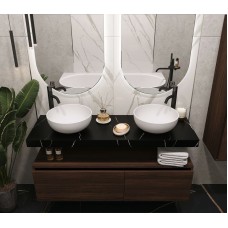 Столешница под раковину Boheme Armadi Art Flat 140 869-140-NM Черный мрамор