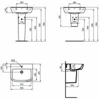 Раковина Ideal Standard Tempo 55 T056501 Euro White