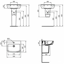 Раковина Ideal Standard Tempo 55 T056501 Euro White