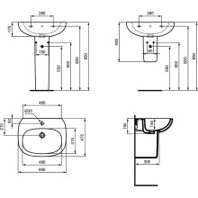 Раковина Ideal Standard Tesi 60 T351401 Euro White