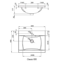 Умывальник 60 см Ravak Classic 600 XJD01160000