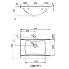 Умывальник 60 см Ravak Classic 600 XJD01160000