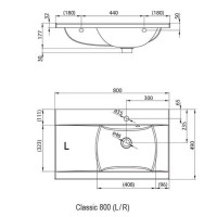 Умывальник 80 см Ravak Classic 800 R XJDP1180000