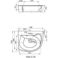 Умывальник 56,6 см Ravak Rosa R XJ2P1100000