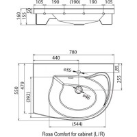 Умывальник 78 см Ravak Rosa Comfort N L XJ8L11N0000