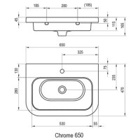 Умывальник 65 см Ravak Chrome 650 XJG01165000
