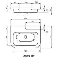 Умывальник 65 см Ravak Chrome 650 XJG01165000