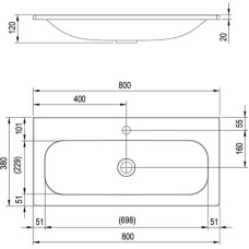 Умывальник 80 см Ravak Ring 800 XJK01180000