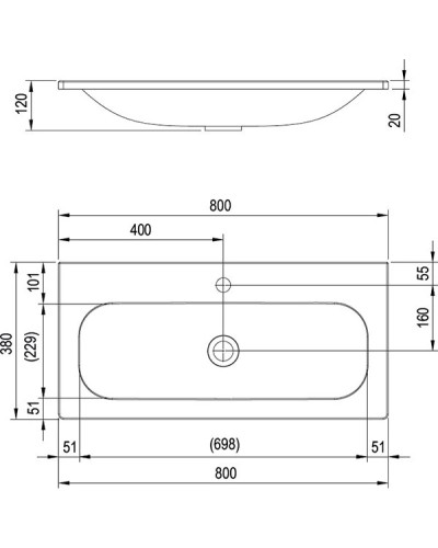 Умывальник 80 см Ravak Ring 800 XJK01180000