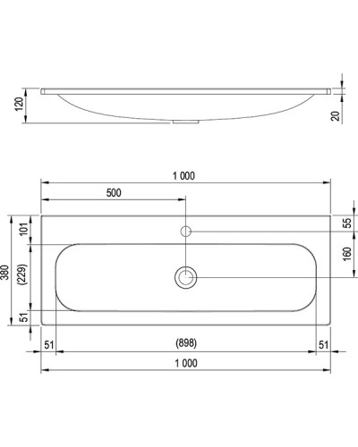 Умывальник 100 см Ravak Ring 1000 XJK01110000