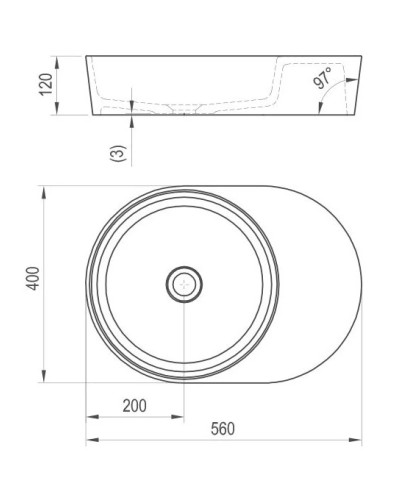Умывальник 56 x 40 см Ravak Moon 2S XJN01300003