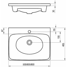 Раковина Ravak Balance 60 XJX01260000 Белая