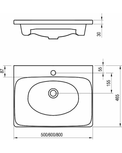 Раковина Ravak Balance 60 XJX01260000 Белая