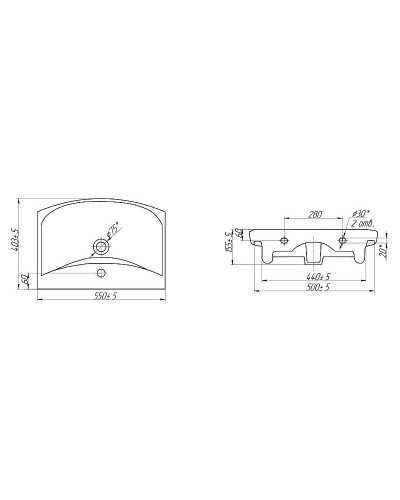 Раковина Cersanit Carina 55 S-UM-CAR55/1-w Белая