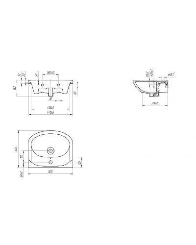 Раковина Cersanit Erica 50 S-UM-ERI50/1-w Белая