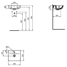 Раковина Ideal Standard Connect Air 40 E0307V3 Черный шелк