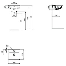 Раковина Ideal Standard Connect Air 40 E0307V3 Черный шелк